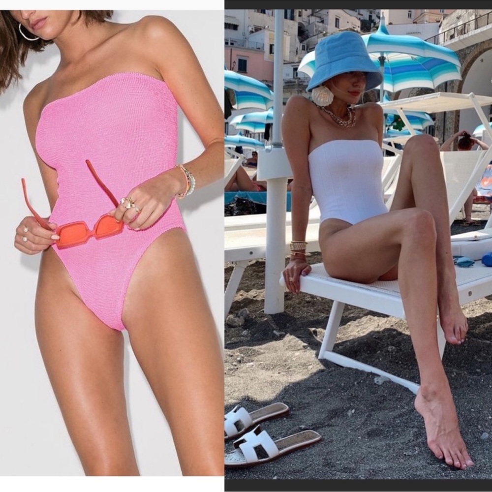 Hunza G Audrey Strapless Swimsuit (bubblegum)